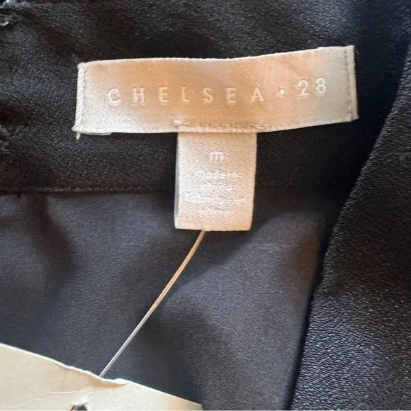 Nordstrom Chelsea 28 Black Viscose Crossover Front Jumpsuit Med NEW WITH TAGS - Picture 2 of 12